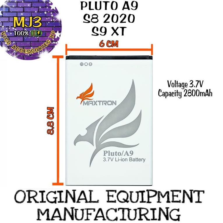 Baterai Maxtron Pluto A9 / S8 2020 / S9 XT panjang 8.8 lebar 6 battery batre bat [CHF.23Ja23ĸ]