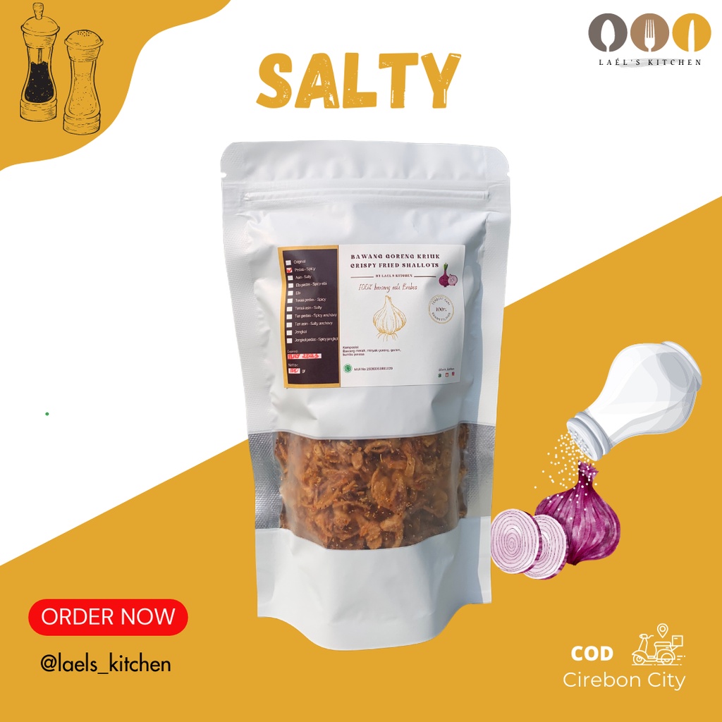 

BAWANG GORENG ASIN FRIED SHALLOTS KEKINIAN ASLI BREBES 70 100 gr