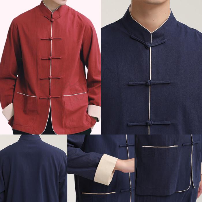 Baju Cheongsam Pria Changshan Sangjit Tunangan Lamaran 013