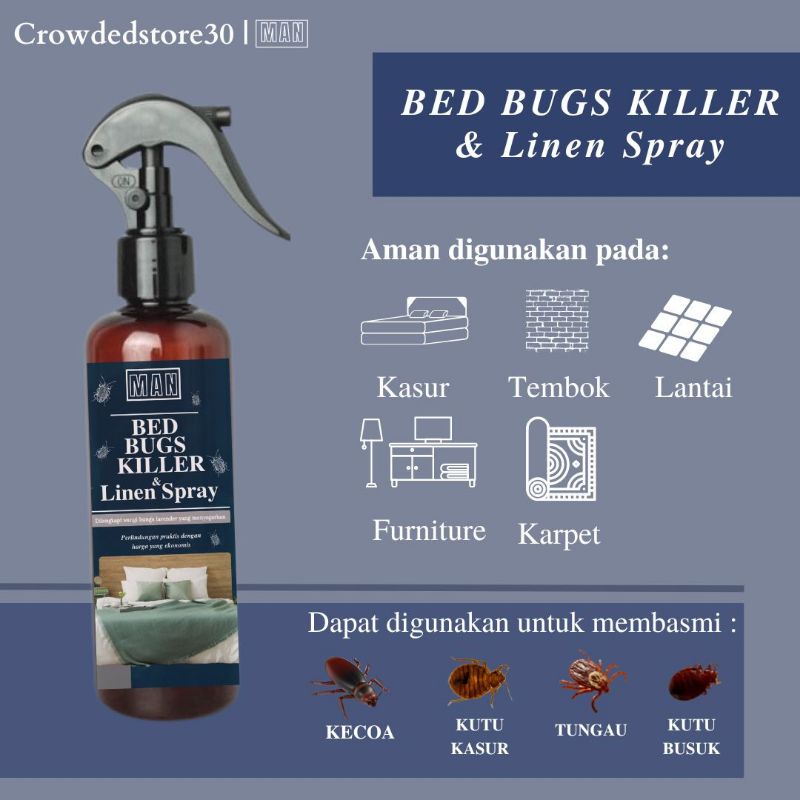 Man Bugs Bed Killer &amp; Linen Spray Pembasmi Tungau Kasur