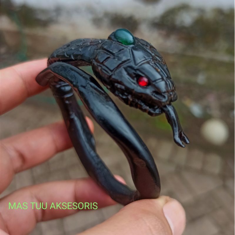 GELANG AKAR BAHAR HITAM ASLI UKIR ULAR  ORIGIANL100%