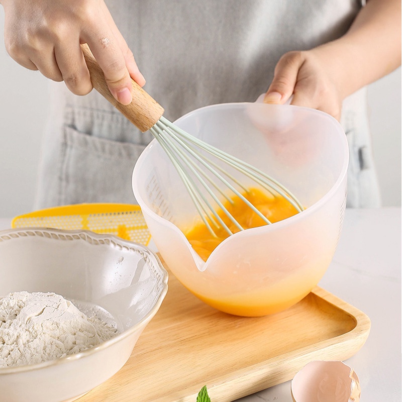 Filter Measuring Cup Transparent For Beating Eggs Liquid Measuring Bowl With Scale Plastic Liquid Filtering Measuring