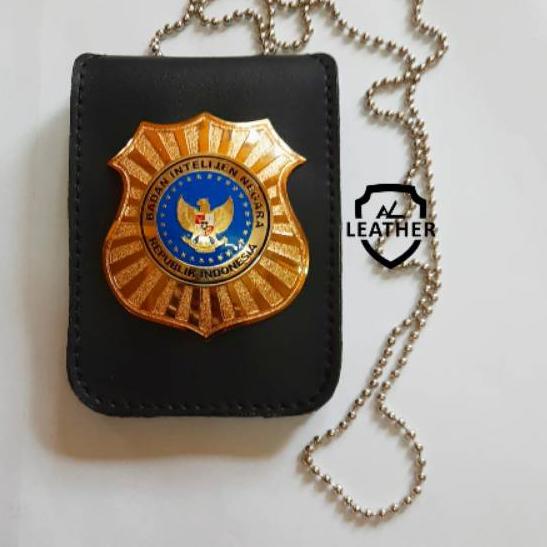 

Terjangkau빠 Name Tag / Id Card / Kalung Lencana / KTA BIN / Holder Kulit Asli TERLARIS
