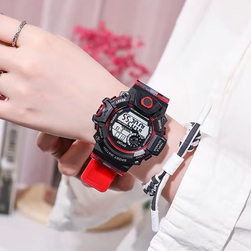 Jam Tangan Pria Digital Sport Luminous Strap Rubber Army Fashion - Sport Watch Men