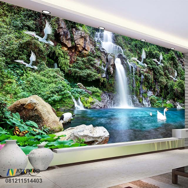 Wallpaper Termurah - Jual Wallpaper Custom Printing Termurah Gambar Air Terjun