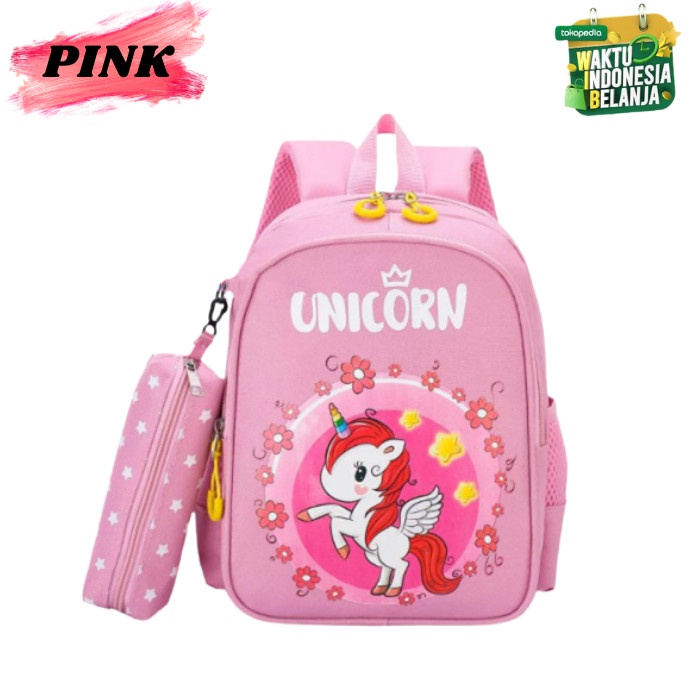 

Terlaris ✨ -Tas ransel kuda pony BONUS TEMPAT PENSIL tas anak perempuan sekolah MX - PINK MUDA- 2.1.23