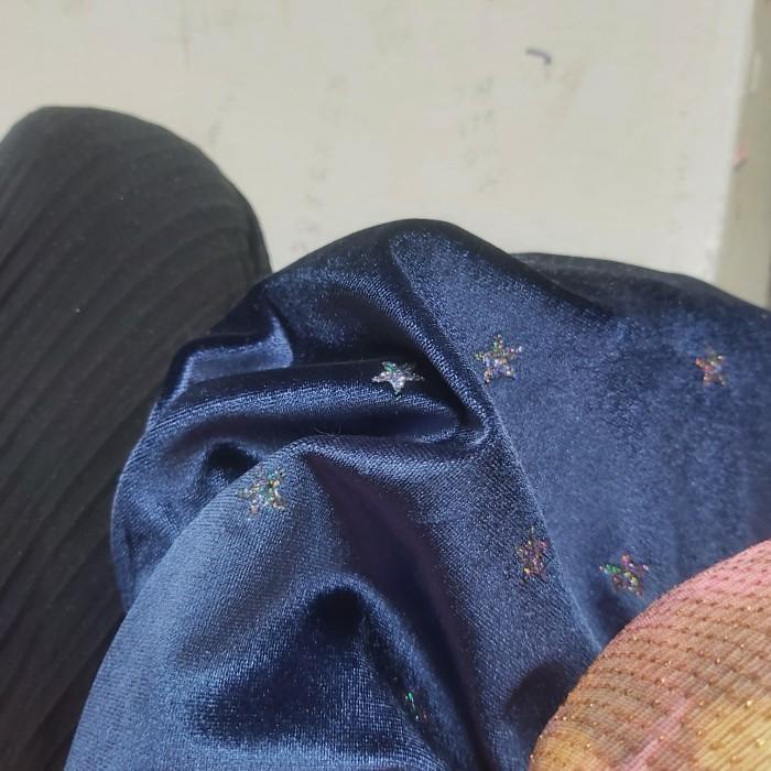Kain Bludru Motif Kain Beludru Velvet Bahan Bludru Stretch Premium 094