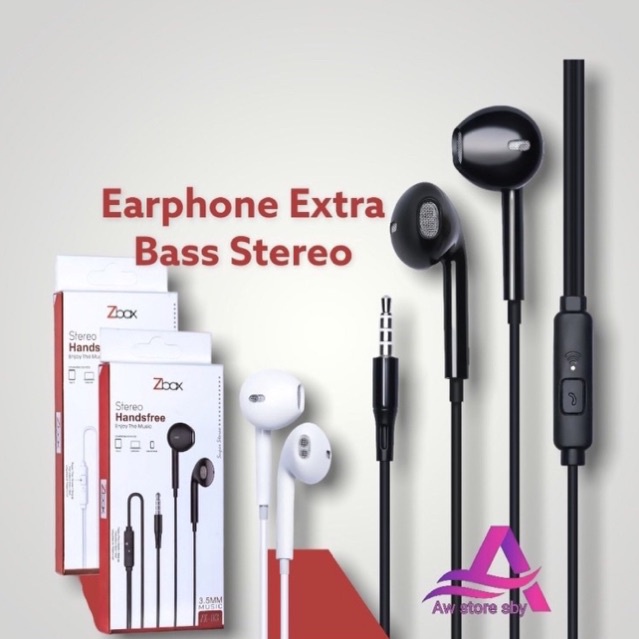 EARPHONE HD SOUND BASS STEREO HANDSFREE PLUS MICROPHONE BY Z-B0X-03