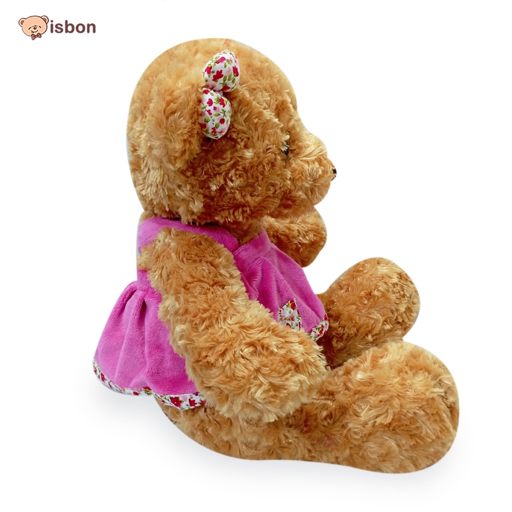 Boneka Beruang Teddy Snail With Pita Dan Baju Pink Rok Pendek Bahan Halus dan Lembut Aman Untuk Anak Cocok Untuk Hadiah Istana Boneka