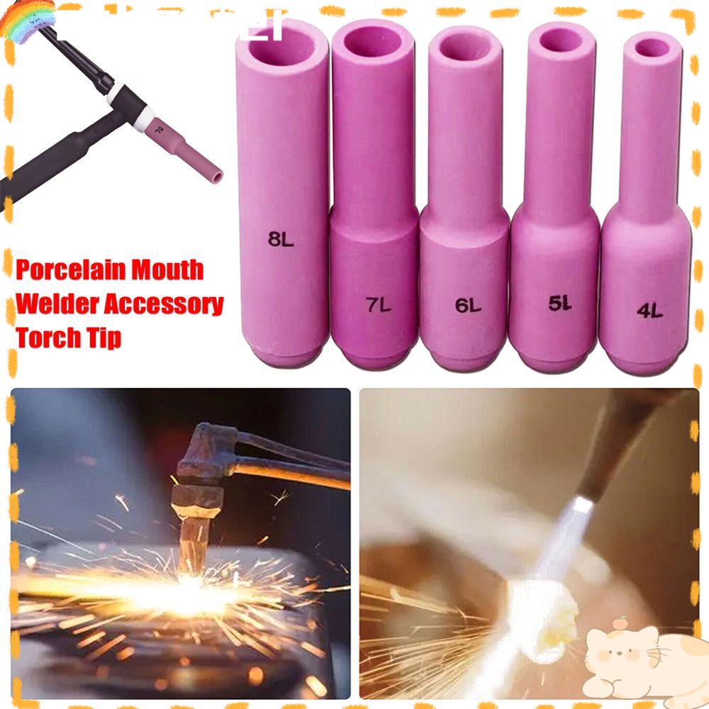 Solighter 5pcs Dipanjangkan Aksesoris Nozzle Keramik Torch Tip Nozzle Perisai Cup WP17 /18 /26