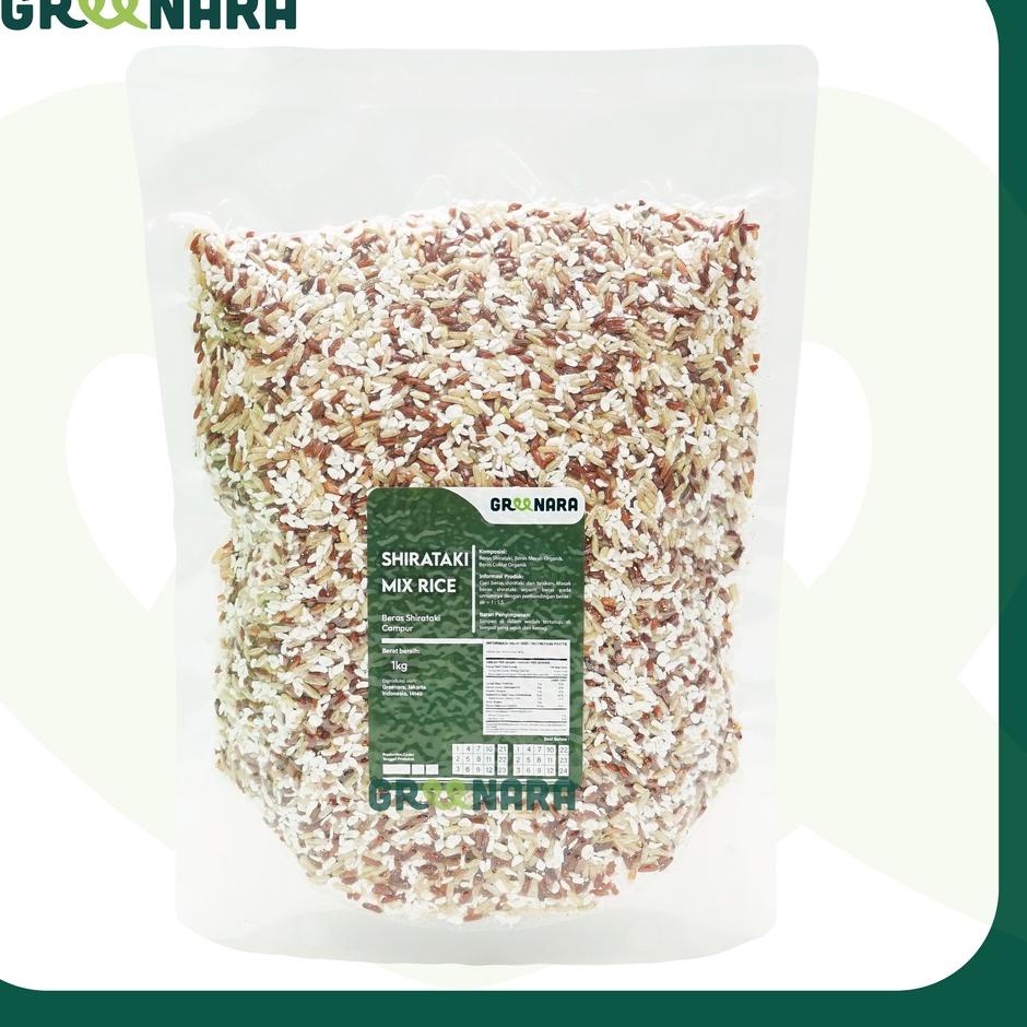 

☛ Shirataki Mix Rice 1Kg / Shirataki mix Beras Merah , Coklat Organik ☃