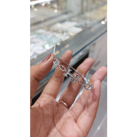 Bangle emas putih swarovski