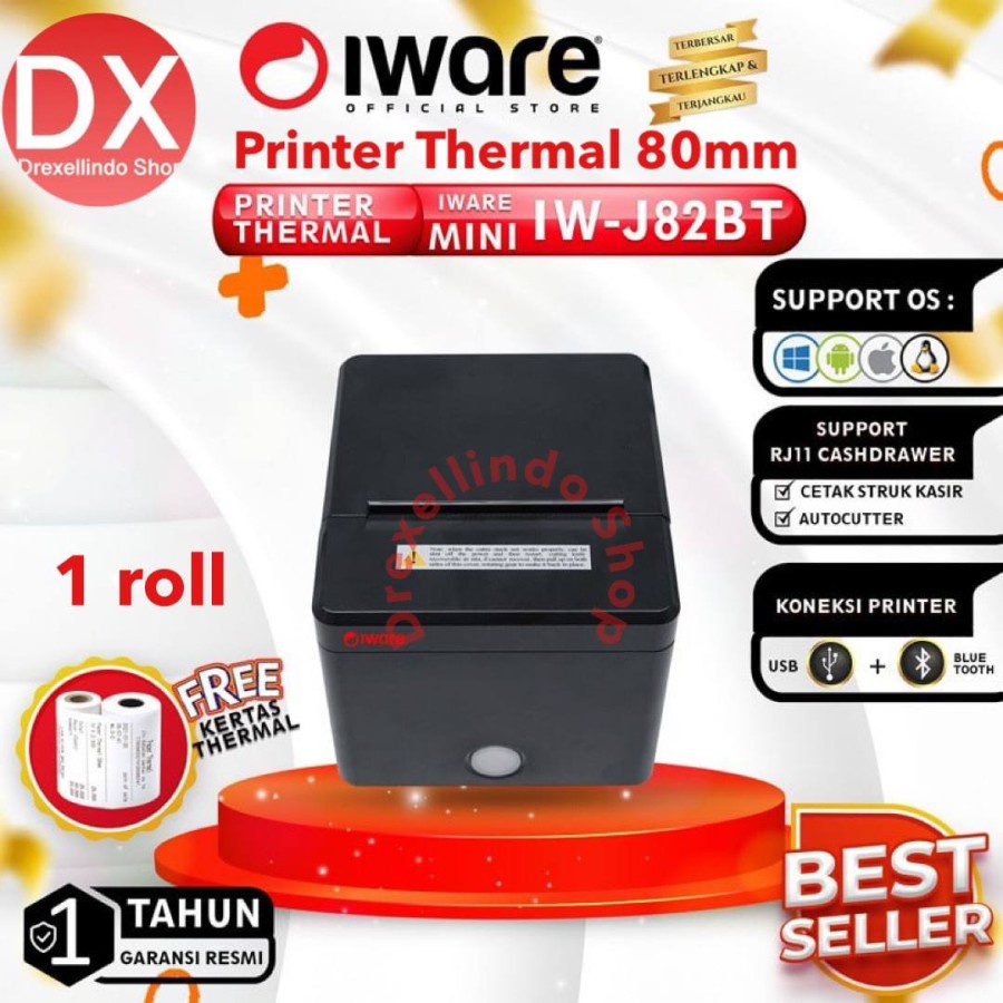 Printer Kasir Thermal Iware IW-J82BT 80MM usb+Bluetooth Auto cutter