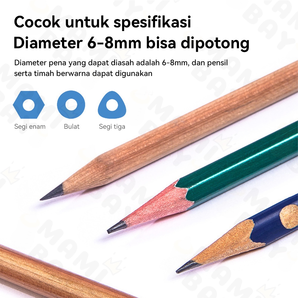 Mamibayi Serutan Pensil Rautan Pensil Elektrik dan Manual Pencil Sharpener