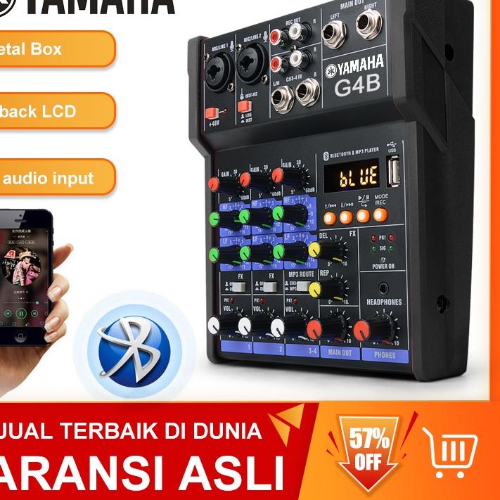 Depan1 AUDIO MIXER YAMAHA G4B SBLUETOOTH,USB,RECORD,SOUNDCARD,REVE Mixer audio saluran 4
