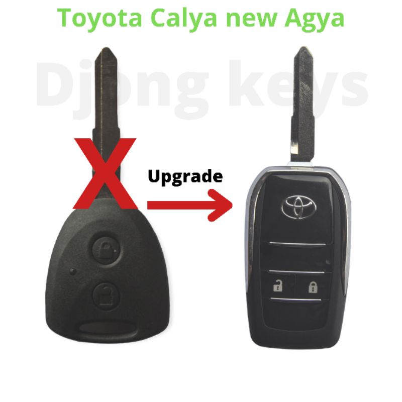 Modif casing kunci remot lipat/flipkey toyota Calya new agya