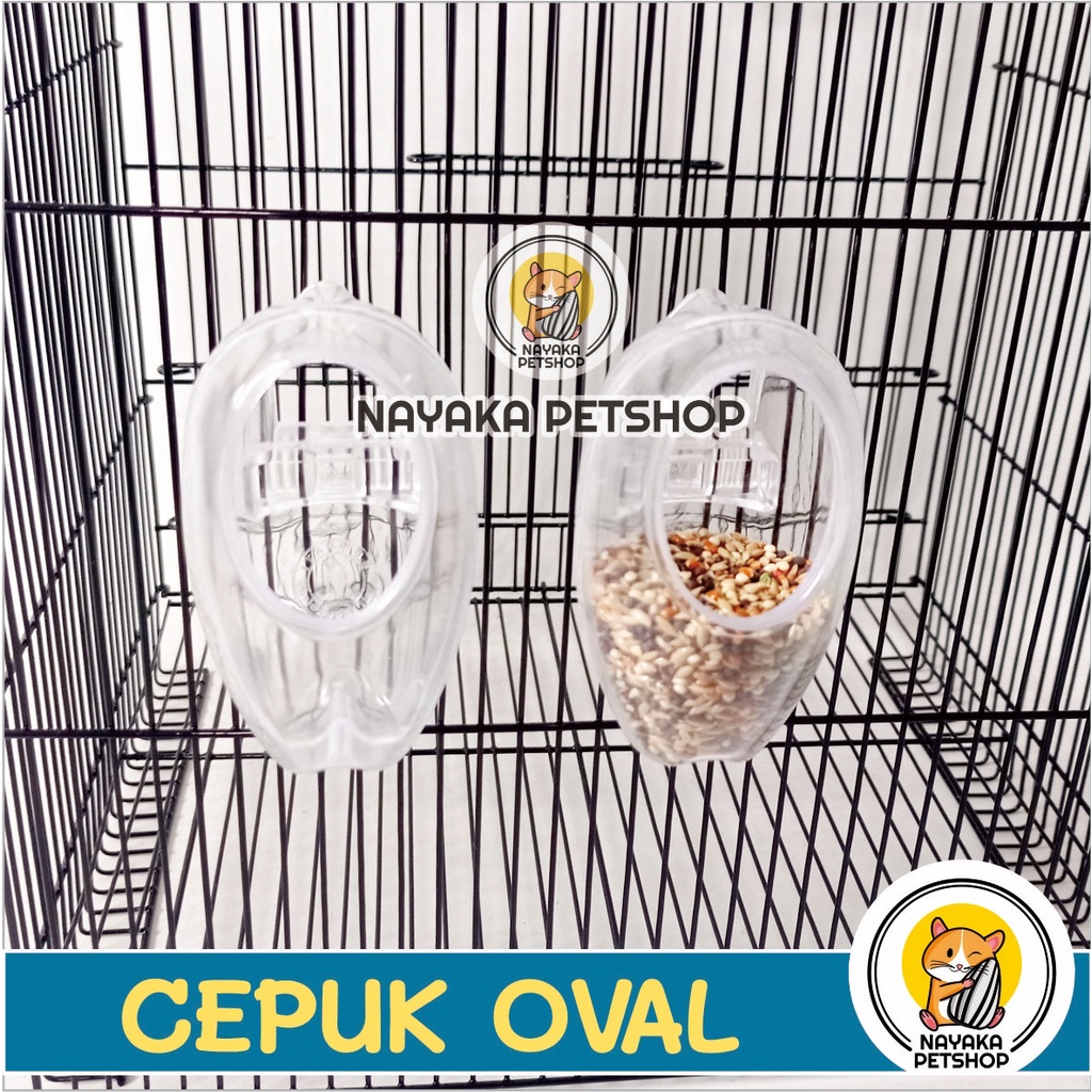 Cepuk Oval Tempat Pakan Wadah Minum Burung Kenari Love Bird Parkit