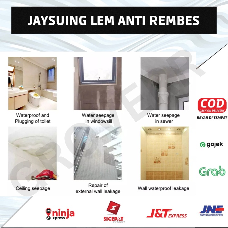 Jaysuing Lem Taransparan Transparant Bening Anti Bocor Rembes Krembes Air Penambal Perekat Atap Rumah Genteng Keramik Dinding Tembok Kusen Plafon Jendela Retak Jaysuing Invisible Waterproof Original