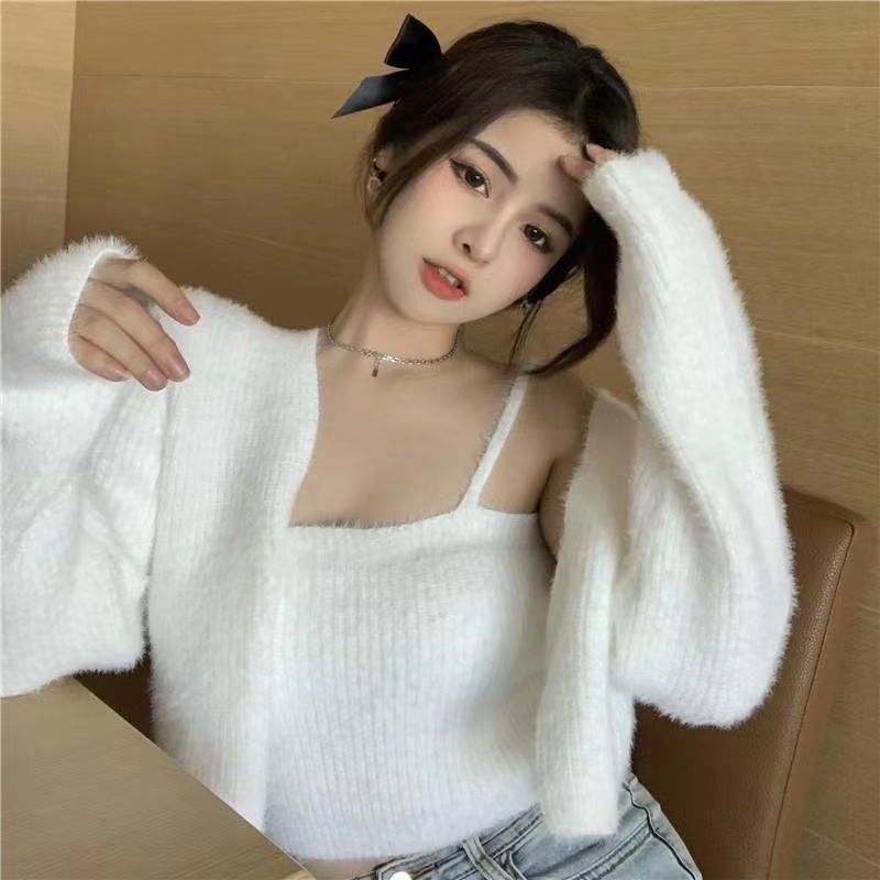 Monica Cardigan rajut lengan panjang model all-match gaya Korea