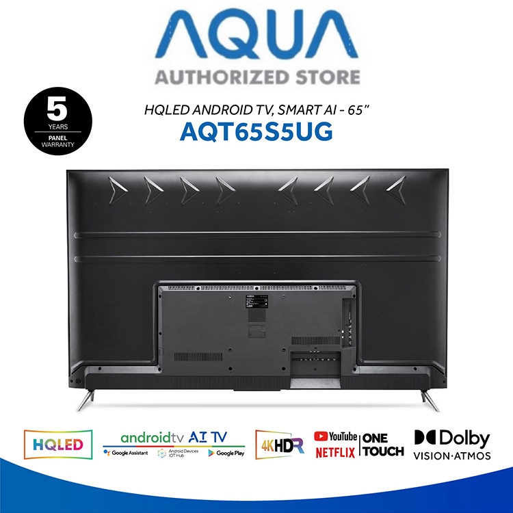 Aqua Japan HQLED Android TV Smart AI 65 inch AQT65S5UG | 4K HDR DOLBY VISION ATMOS