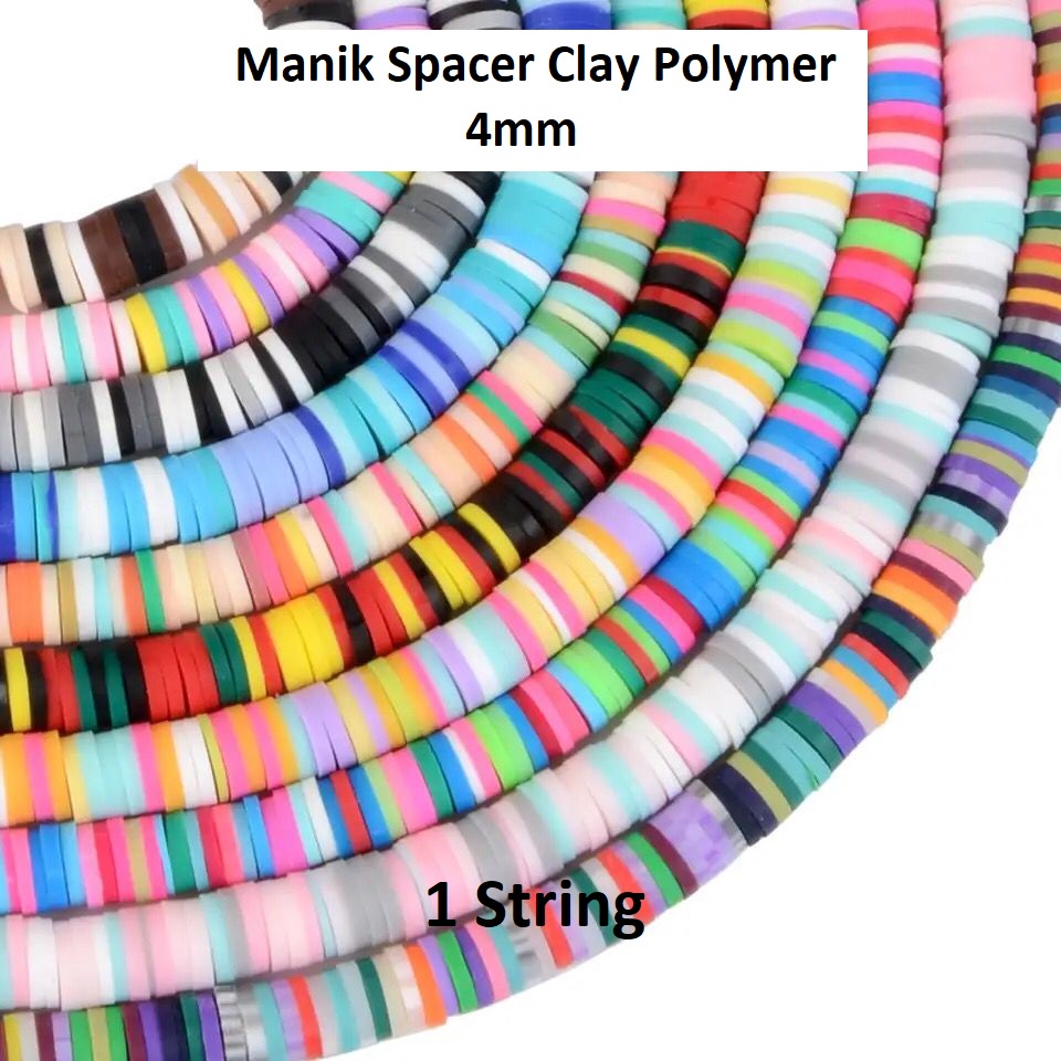 Manik Spacer Clay Polymer Lembut Uk 4mm Harga/String