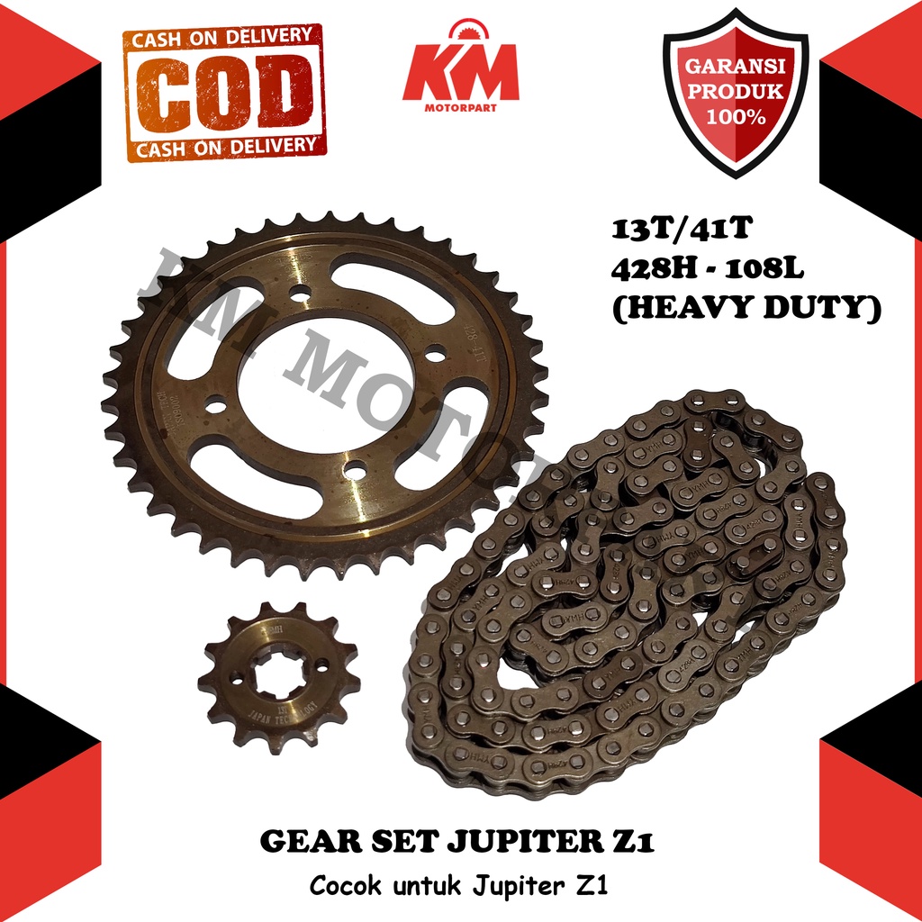 Gear Set Jupiter Z1 Paket Gir dan Rantai