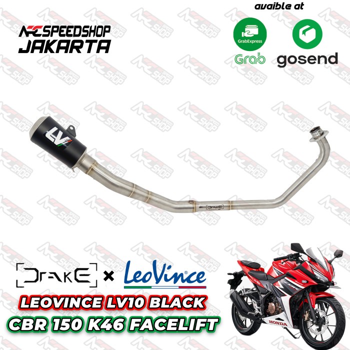 Knalpot Leovince Lv 10 Black Header Drake R9 Honda Cbr150 K46 #Original