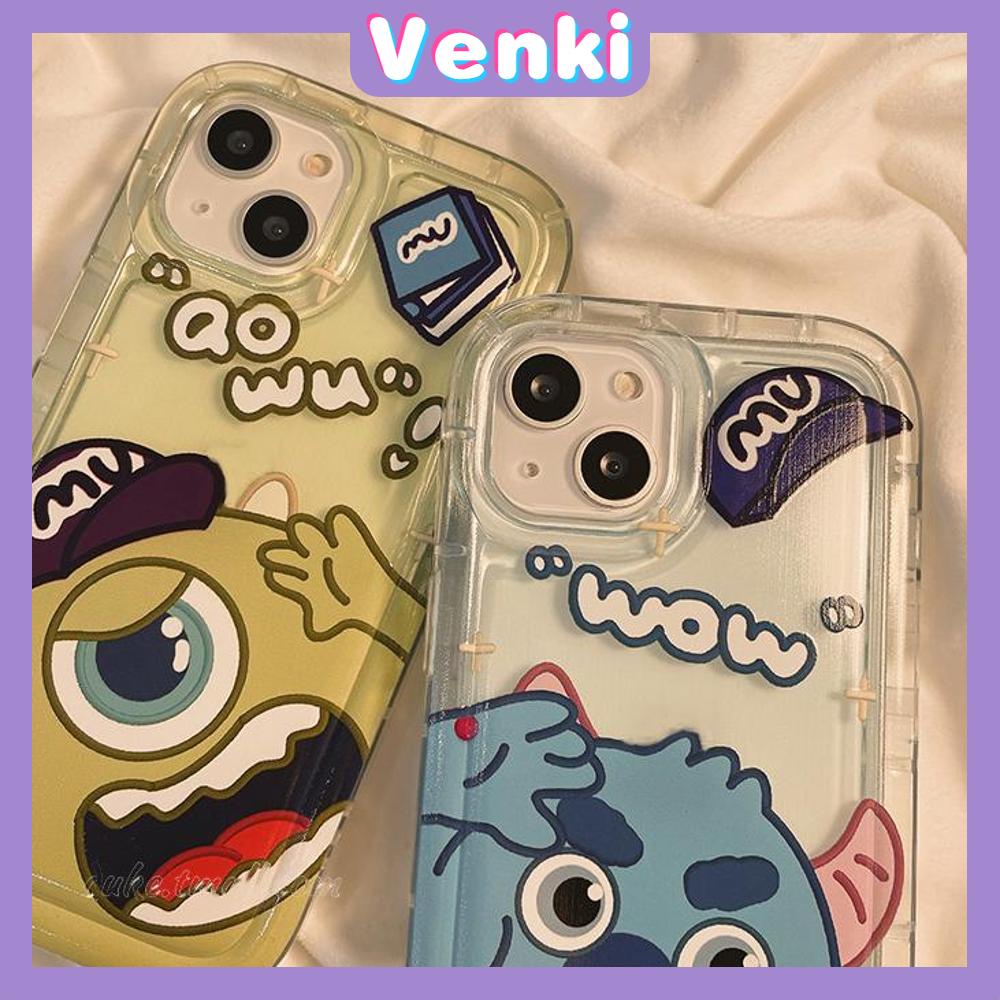 Case For iPhone 14 Pro Max TPU Soft Jelly Airbag Case Cute Cartoon Monster Clear Back Cover Camera Protection Shockproof For iPhone 14 13 12 11 Plus Pro Max 7 Plus X XR