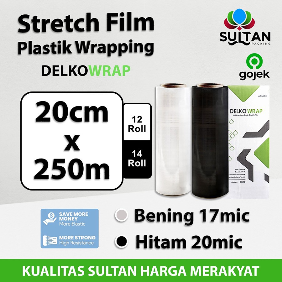

Plastik Wrapping Stretch Film 20cm x 250m DELKOWRAP TERMURAH OJOL / DUS