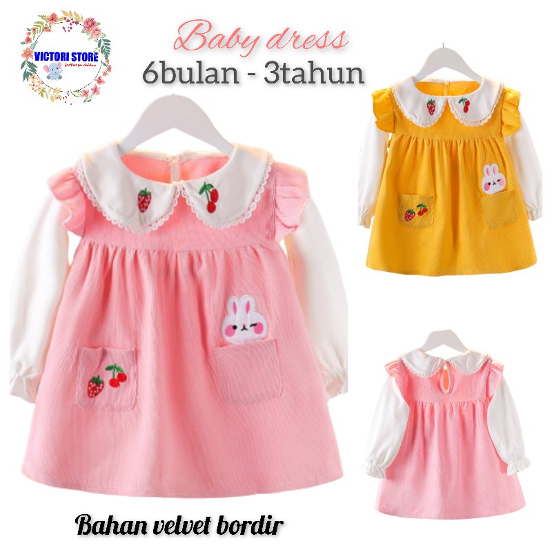 Dress Bayi Perempuan MYRA Pakaian Fashion Anak Bayi Perempuan 6 bulan - 3 tahun Korean Style Import