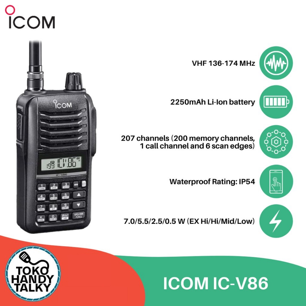 HANDY TALKY ICOM IC-V86 V86 VHF NEW NON ORI