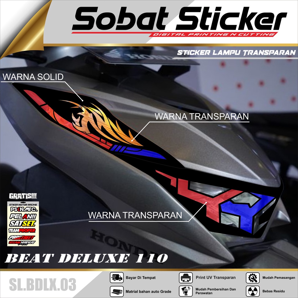 SB STIKER VARIASI LAMPU ALIS MOTOR BEAT DELUXE 2020-2022 VIRAL 03
