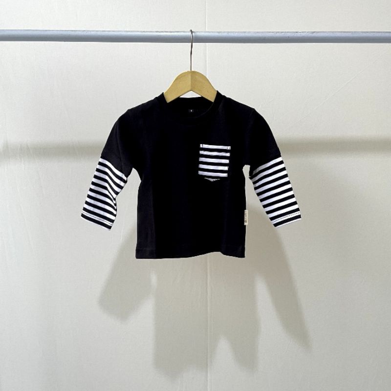 TUKUBUU - Mixi Black Family Set / Kaos Busui Colorblock / Kaos Anak Colorblock
