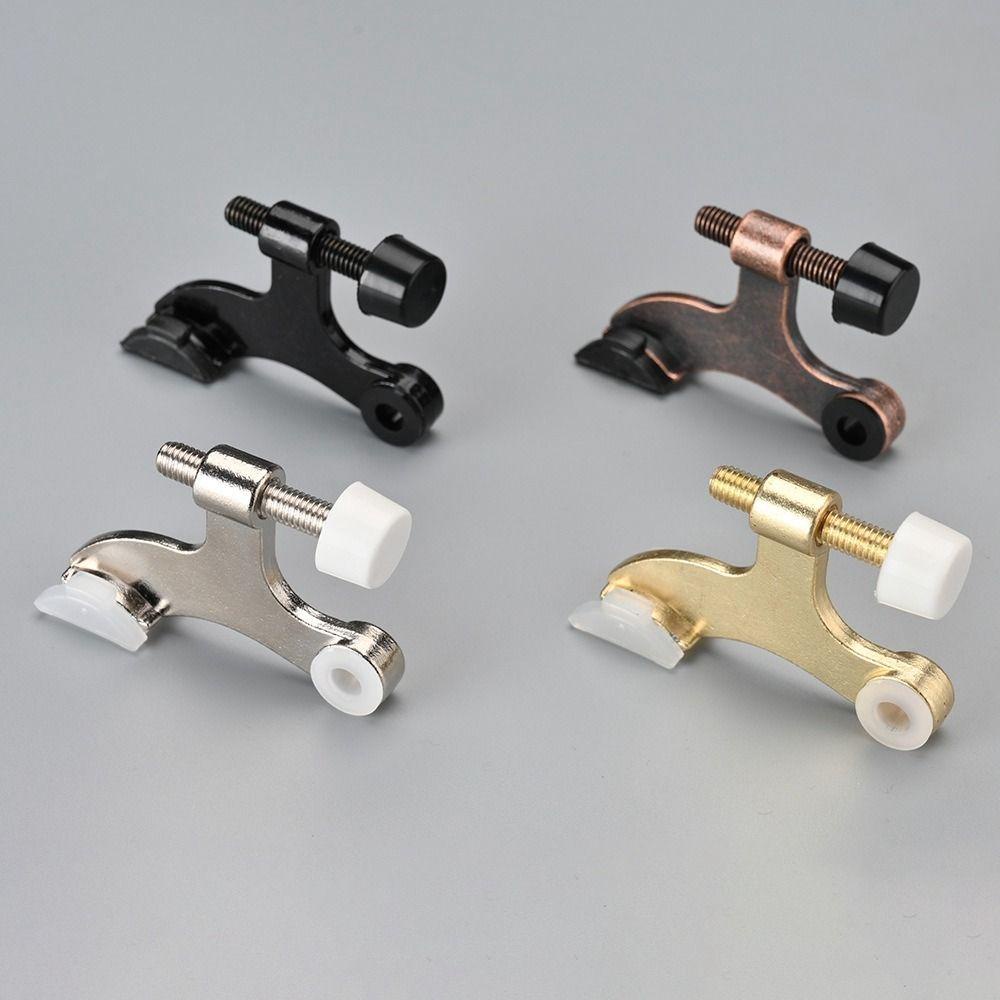 【 ELEGANT 】 Door Stopper Black Adjustable Dengan Karet Tersembunyi Heavy Duty Deluxe Bumper