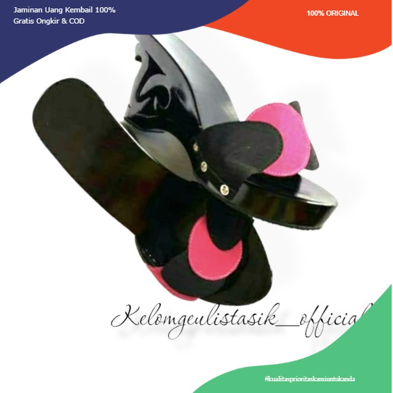 BLACK WEDGES COIN/ WEDGES PESTA/WEDGES CANTIK/SANDAL KELOM