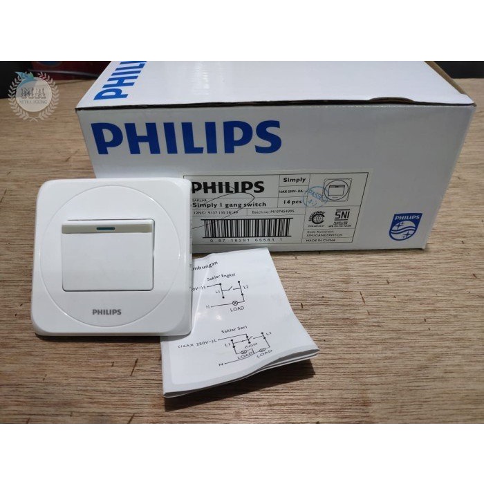 STEKER SAKLAR SIMPLY 1 GANG 1 WAY SWITCH PHILIPS SAKELAR ENGKEL 1G OLS SAKLAR 1 GANG ENGKEL HOTEL ESSENTIAL 1 WAY SWITCH PHILIPS