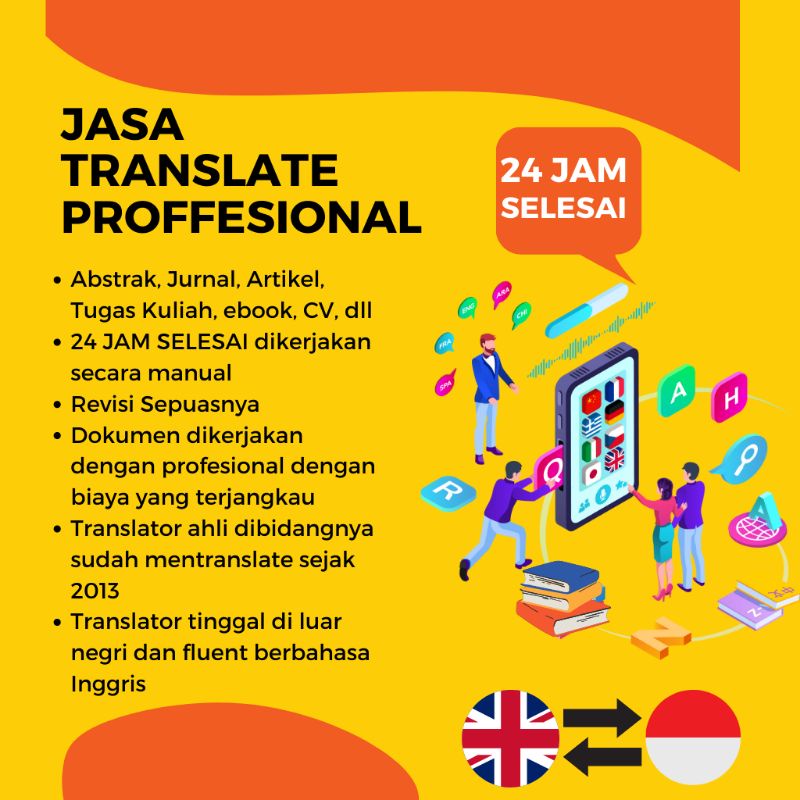 Jasa Translate Indonesia-Inggris & indonesia-arab 24 Jam selesai || Pengoreksian Grammar || Translat