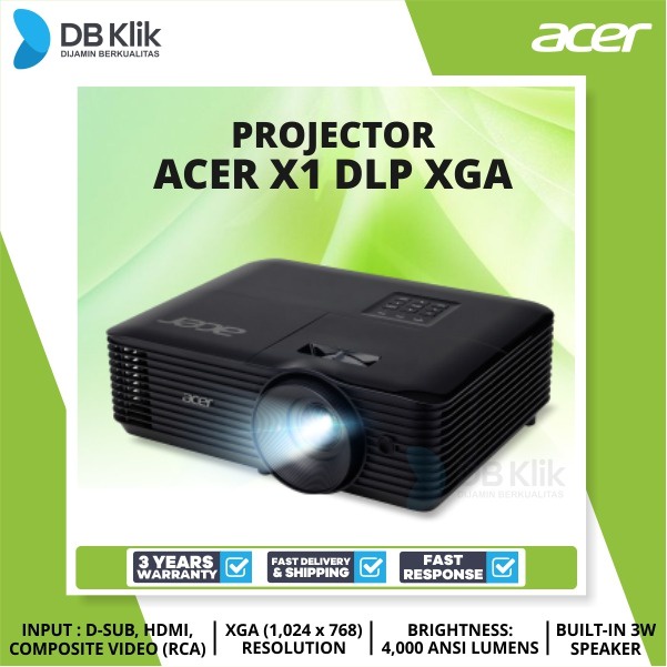 Jual Projector Acer X1 Dlp Xga 4000 Lumens Hdmi D Sub Proyektor Acer