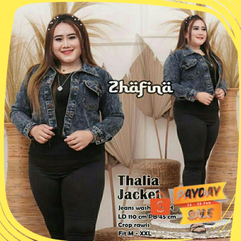Best seller Murah kekinian Dilan / JAKET CROP JUMBO BIG SIZE JAKET CROP JEANS WANITA JUMBO TERBARU M
