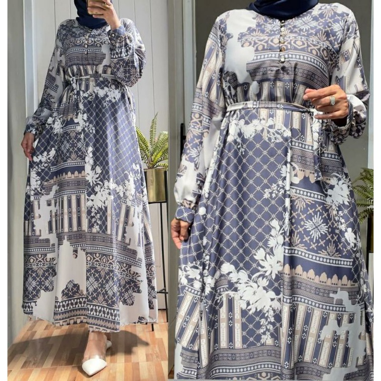 Maya Maxy, GAMIS WANITA MUSLIM CANTIK FIT XXL LD 110 BAHAN KATUN ARMANY SILK PREMIUM KANCING BUSUI TERMURAH TERLARIS OOTD