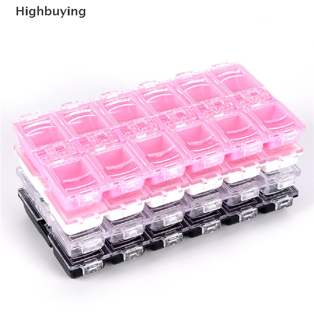 Hbid 12slot Kotak Penyimpanan Perhiasan Alat Nail Art Plastik Case Organizer Beads Jewelry Glory