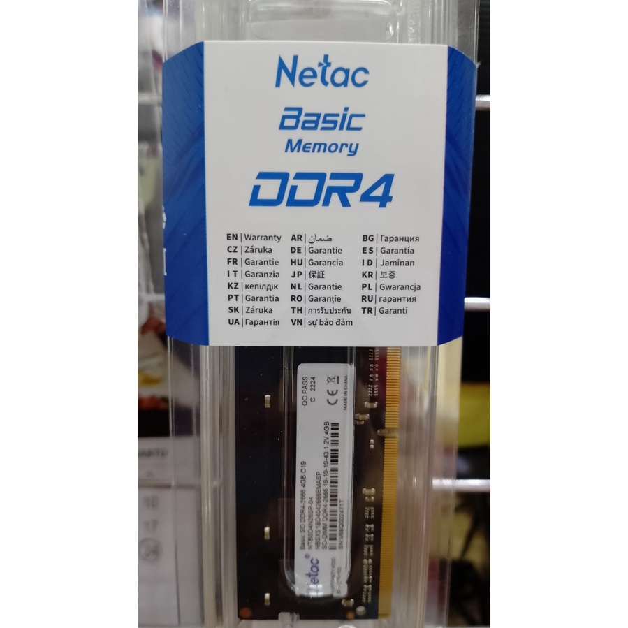 RAM NETAC Basic SODIMM 4GB DDR4 2666Mhz Laptop Garansi Resmi