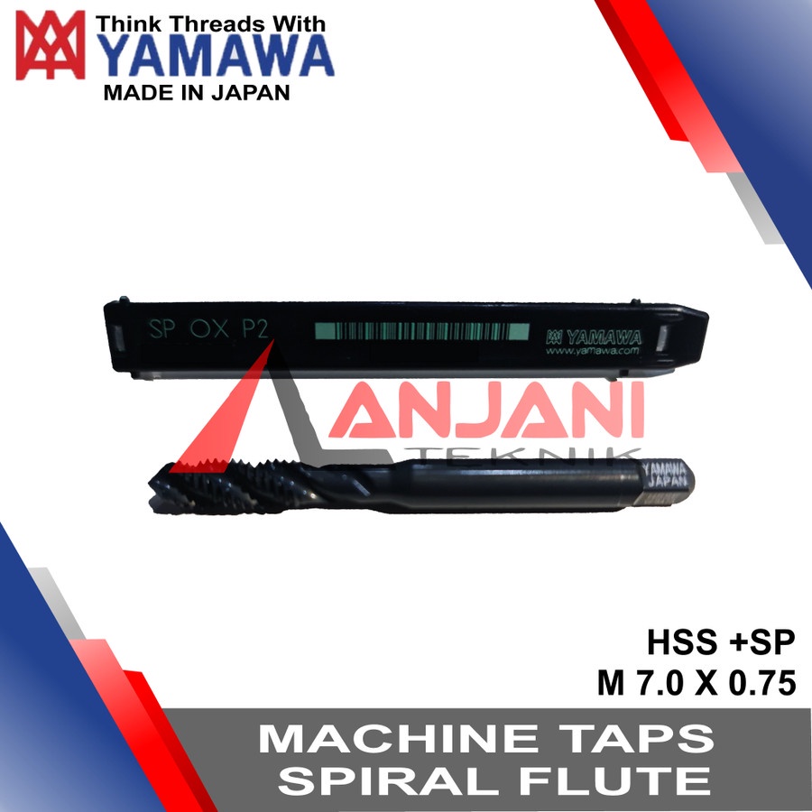 YAMAWA TAP MESIN SPIRAL HSS M 7 x 0.75 mm MACHINE TAPS SP 7x0.75 M7
