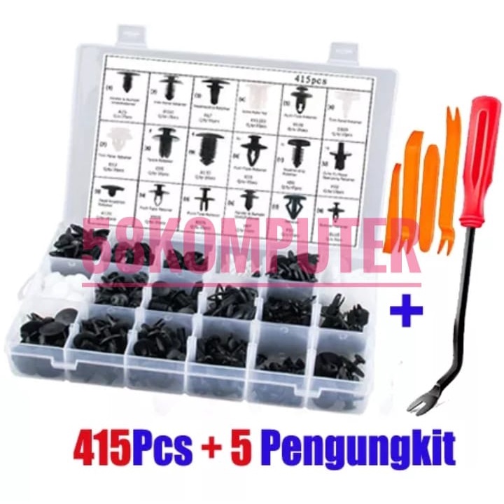 Baut Rivet Mobil Universal Snap Joint Clips 620 PCS Klip Clip Bumper Mobil Baut Rivet Mobil Universal Clips 620 Klip Bumper Klip Talang Air Mobil Universal Car Pin Fasteners 620PCS