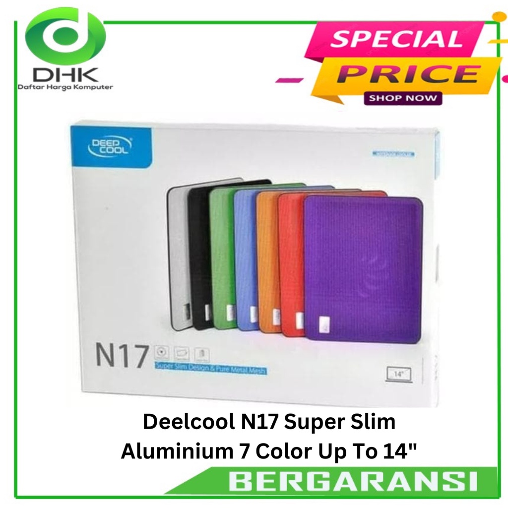 Cooling pad Deelcool N17 Super Slim Aluminium 7 Color Up To 14&quot;