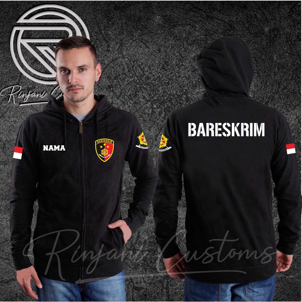 JAKET BARESKRIM KEREN DAN TERBARU GRATIS NAMA DAN MASKER - JAKET RESKRIM - JAKET HOODIE POLISI POLRI