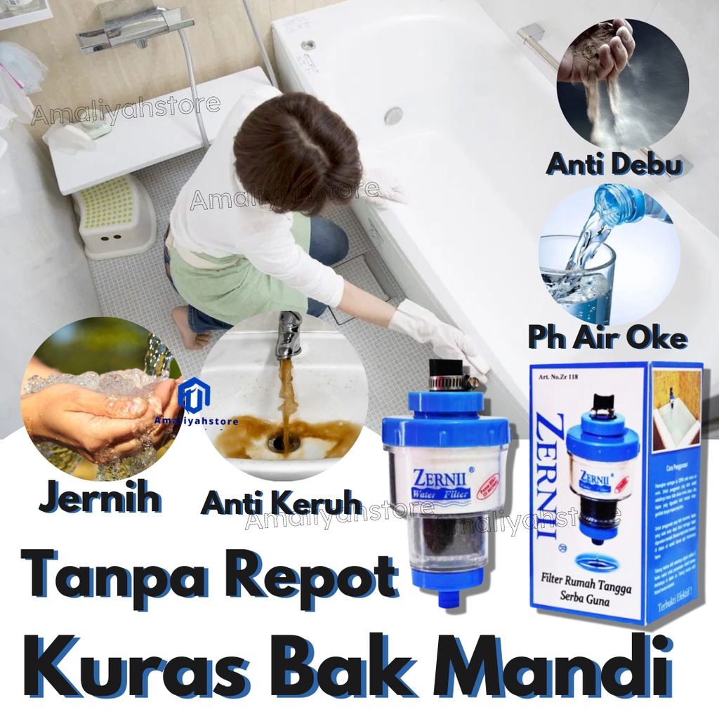 Penjernih Kran Air Sumur Bor Zernii Water Filter Zerni Saringan Pembersih Dan Penyaring Kran Wastafel Cuci Piring Air Kotor Dan Keruh