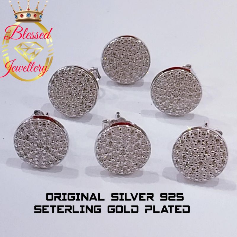 GIWANG PERAK ASLI 925 LAPIS EMAS MODEL BULAT