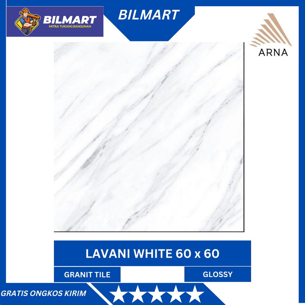 KERAMIK LANTAI / KERAMIK DINDING Lavani White Granit 60 x 60 ARNA