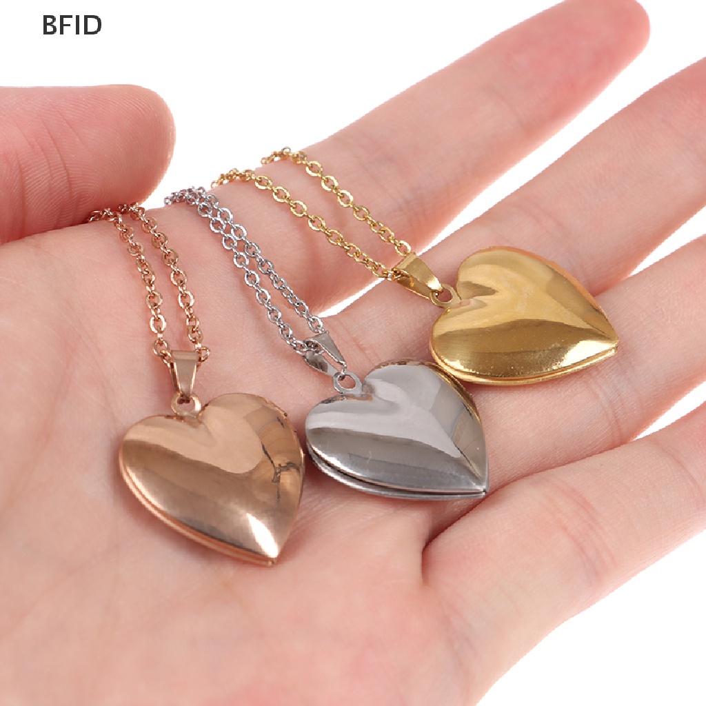 [BFID] Liontin Liontin Love Heart Liontin Wanita Pria Bisa Dibuka Bingkai Foto Kalung Gambar [ID]